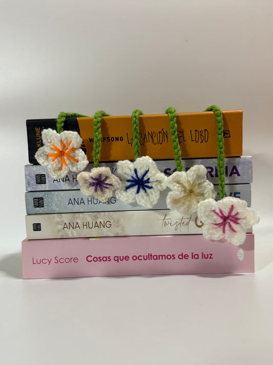 Flores a Crochet- Marcapáginas Artesanal Echos a Mano